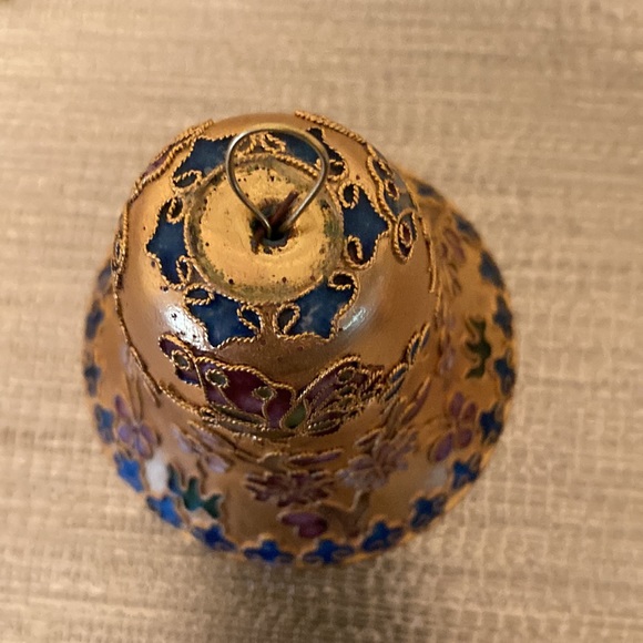 Vintage Cloisonné Enamelled Floral Design Bells set of 2 - Picture 9 of 9